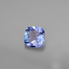Tanzanita azul natural de 0,81 ct, corte cojín, VVS