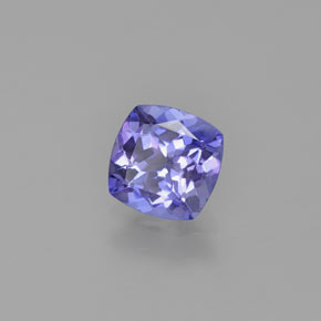 Tanzanita azul natural de 0,91 ct, corte cojín, VVS-VS