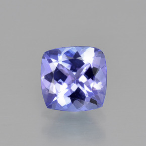 Tanzanita azul natural de 0,93 ct, corte cojín, VVS