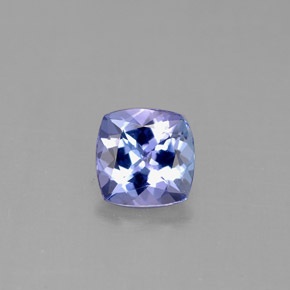 Tanzanita azul natural de 0,93 ct, corte cojín, VVS