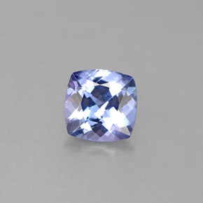 Tanzanita azul natural de 0,92 ct, corte cojín, VVS