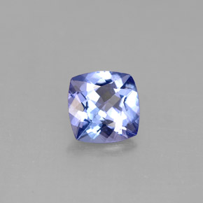 Tanzanita azul natural de 0,92 ct, corte cojín, VVS