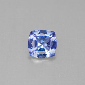 Tanzanita azul natural de 0,86 ct, corte cojín, VVS