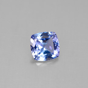 Tanzanita azul natural de 0,86 ct, corte cojín, VVS