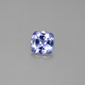 Tanzanita azul natural de 0,84 ct, corte cojín, VVS
