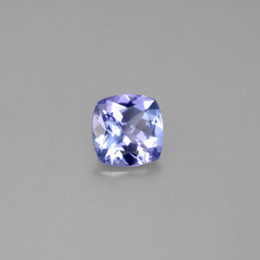 Tanzanita azul natural de 0,84 ct, corte cojín, VVS