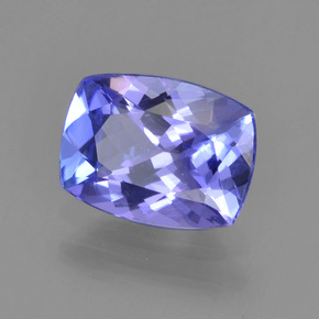 Tanzanita azul natural de 1,39 ct, corte cojín, VVS