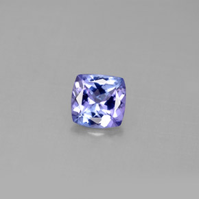 Tanzanita azul natural de 0,86 ct, corte cojín, VVS