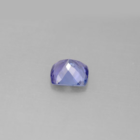 Tanzanita azul natural de 0,86 ct, corte cojín, VVS