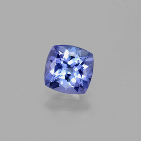 Tanzanita azul natural de 0,97 ct, corte cojín, VVS