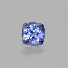 Tanzanita azul natural de 0,97 ct, corte cojín, VVS
