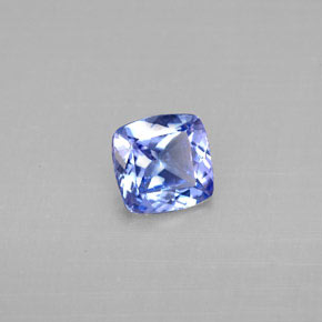 Tanzanita azul natural de 0,90 ct, corte cojín, VS