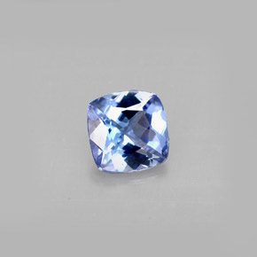 Tanzanita azul natural de 0,91 ct, corte cojín, VS