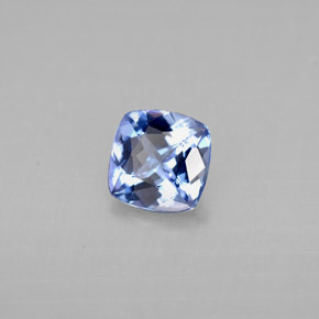 Tanzanita azul natural de 0,91 ct, corte cojín, VS