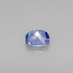 Tanzanita azul natural de 0,91 ct, corte cojín, VS