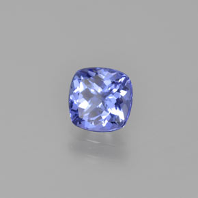 Tanzanita azul natural de 0,94 ct, corte cojín, VS