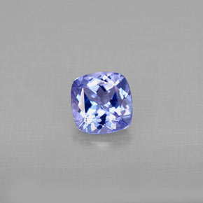 Tanzanita azul natural de 0,84 ct, corte cojín, VVS