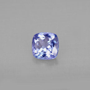 Tanzanita azul natural de 0,84 ct, corte cojín, VVS