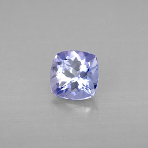 Tanzanita azul natural de 0,96 ct, corte cojín, VVS