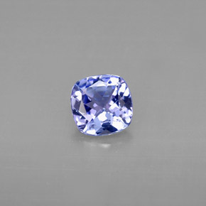 Tanzanita azul natural de 0,74 ct, corte cojín, VVS
