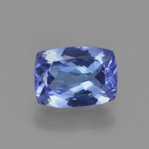 Tanzanita azul natural de 1,40 ct, corte cojín, VVS-VS