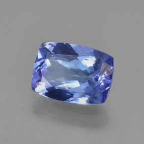 Tanzanita azul natural de 1,40 ct, corte cojín, VVS-VS