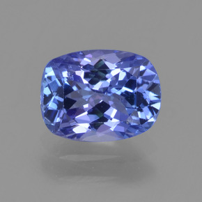 Tanzanita azul natural de 1,35 ct, corte cojín, VS