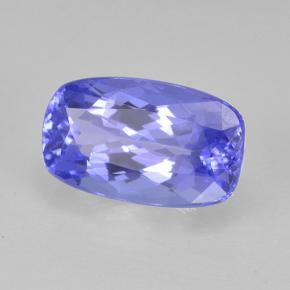 Tanzanita azul natural de 1,24 ct, corte cojín, VVS