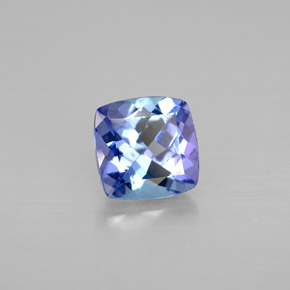Tanzanita azul natural de 1,19 ct, corte cojín, VS-SI