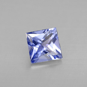 Tanzanita azul natural de 0,91 ct, cuadrado, VVS-VS