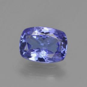 Tanzanita azul natural de 1,28 ct, corte cojín, VS