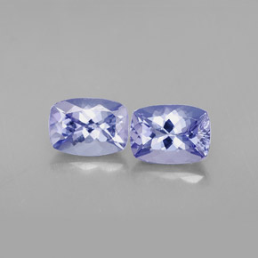 Gemas de tanzanita violeta natural de  ct, corte cojín, VVS