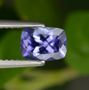 Tanzanita violeta natural de 1,13 ct, corte cojín, VVS