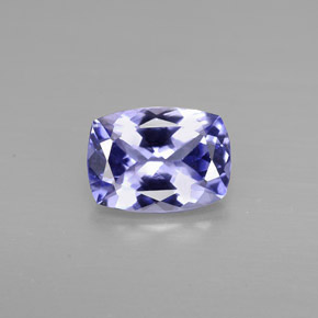 Tanzanita violeta natural de 0,93 ct, corte cojín, VVS