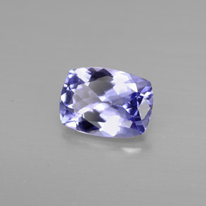 Tanzanita violeta natural de 0,93 ct, corte cojín, VVS