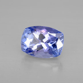 Tanzanita azul natural de 1,29 ct, corte cojín, VVS