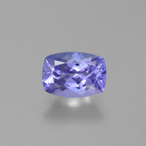 Tanzanita violeta natural de 0,96 ct, corte cojín, VVS