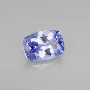 Tanzanita violeta natural de 0,93 ct, corte cojín, VVS