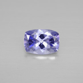 Tanzanita violeta natural de 0,81 ct, corte cojín, VVS