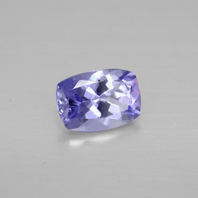 Tanzanita violeta natural de 0,81 ct, corte cojín, VVS