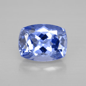 Tanzanita azul natural de 1,78 ct, corte cojín, VVS-VS