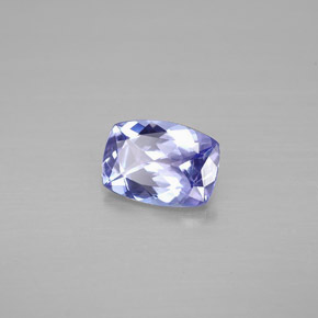 Tanzanita violeta natural de 0,82 ct, corte cojín, VVS-VS