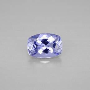 Tanzanita violeta natural de 0,84 ct, corte cojín, VVS-VS