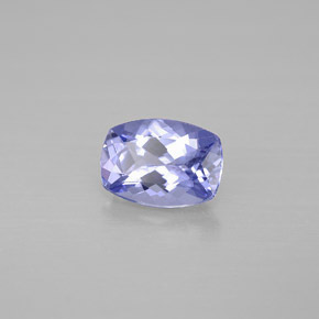 Tanzanita violeta natural de 0,84 ct, corte cojín, VVS-VS