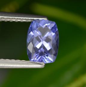 Tanzanita azul natural de 0,99 ct, corte cojín, VVS-VS