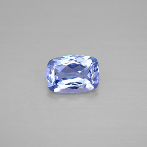 Tanzanita violeta natural de 0,69 ct, corte cojín, VVS-VS