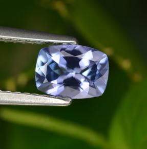 Tanzanita azul natural de 0,90 ct, corte cojín, VVS-VS