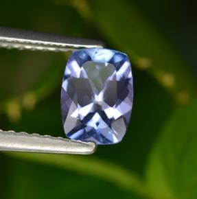 Tanzanita azul natural de 0,90 ct, corte cojín, VVS-VS