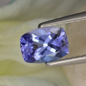 Tanzanita azul natural de 0,90 ct, corte cojín, VVS-VS