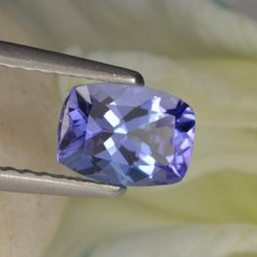 Tanzanita azul natural de 0,90 ct, corte cojín, VVS-VS